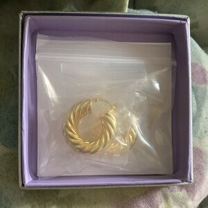 Gold Swirl Hoop Earrings
